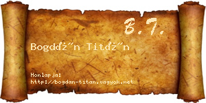 Bogdán Titán névjegykártya